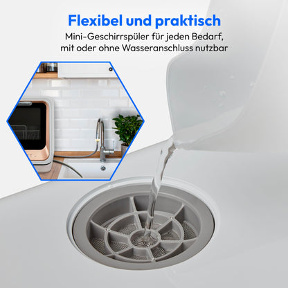 MEDION DWT20 Mini Tischgeschirrspüler Gold, 2 Massgedecke