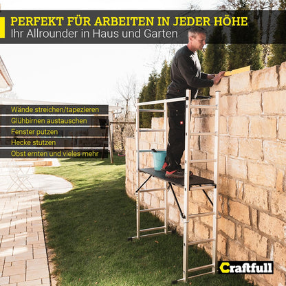 CRAFTFULL CF-103A Alu Rollgerüst und Leiter - 7 Sprossen