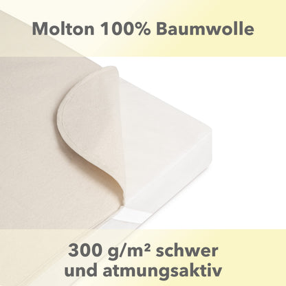 STUDIO Molton Matratzenschoner 200x200 cm, 100 % Baumwolle, kochfest