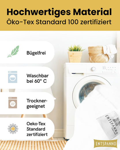 ENTSPANNO Spannbettlaken 180x200–200x220 cm Jersey Weiss
