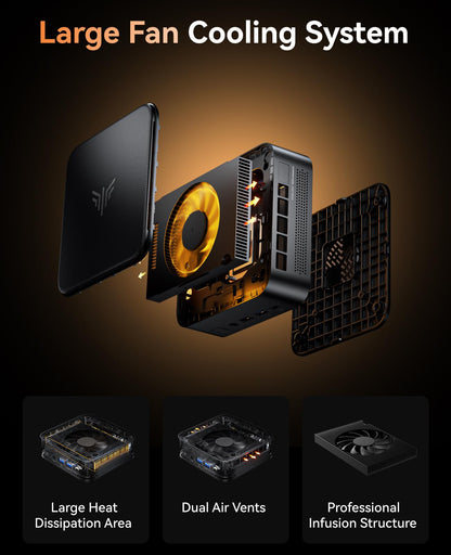 NiPoGi E3B Mini PC - AMD Ryzen 7 5825U, 32GB, 512GB SSD