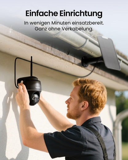 Reolink Argus PT 5MP Solar Überwachungskamera mit Solarpanel, schwarz