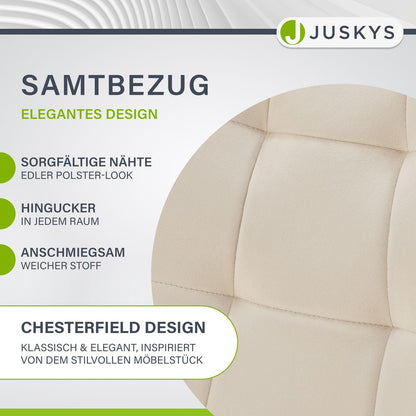 Juskys Blanca Esszimmerstühle Samt Polsterstuhl 4er Set Beige