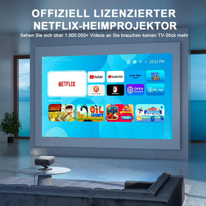 VISSPL Smart Beamer 4K Projektor – Autofokus, Netflix