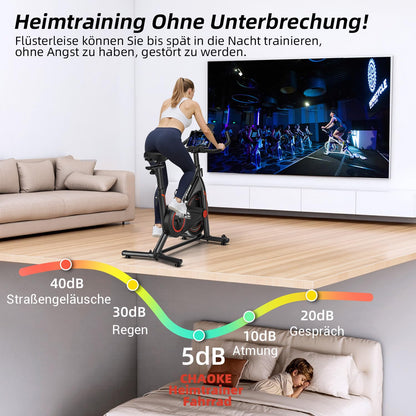 CHAOKE Profi Ultra-Leiser Ergometer Fahrrad - mit App