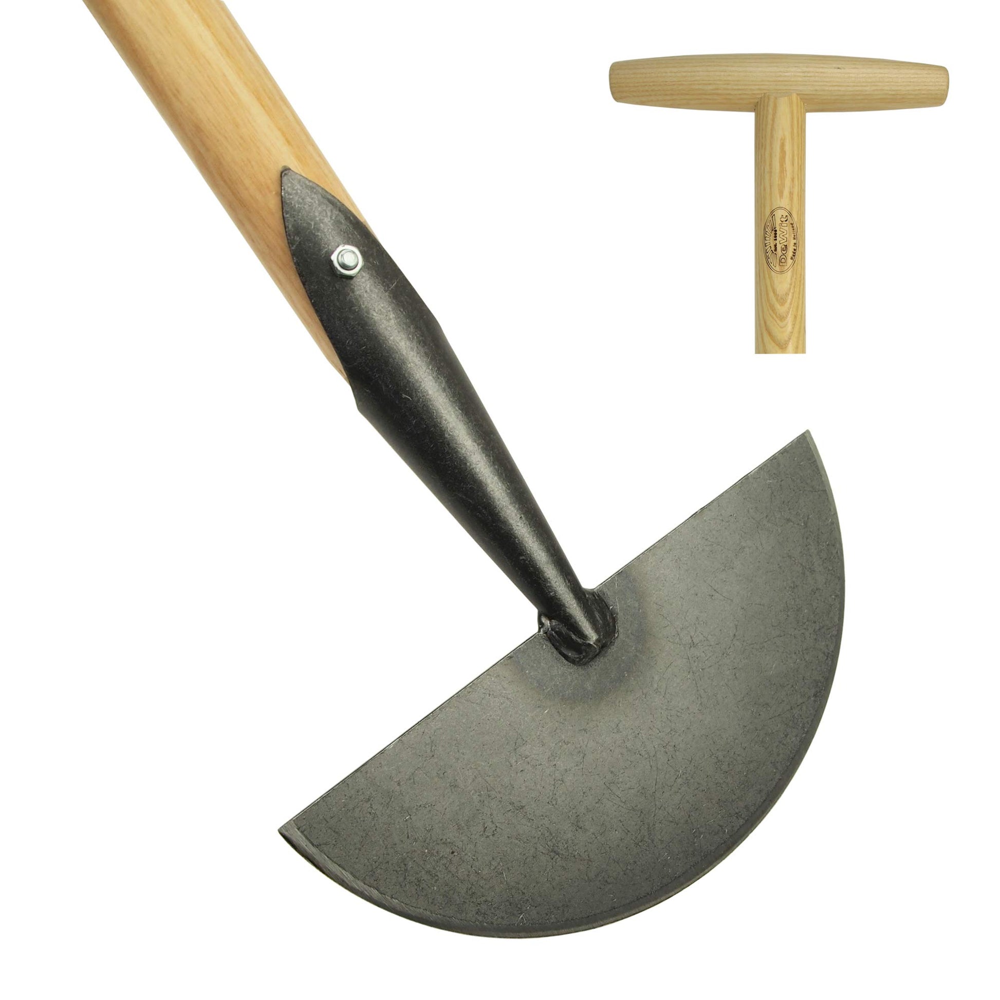 DeWit Rasenkantenstecher T-Griff 99 cm, Borstahl & Eschenholz mit geschmiedeter Klinge und ergonomischem Stiel