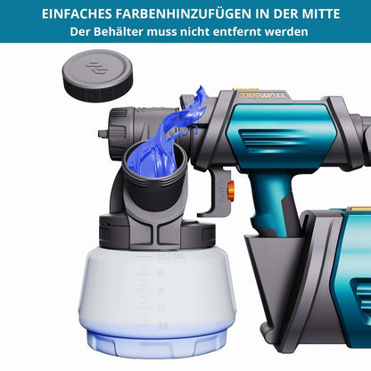 Tilswall Shark 800 HVLP Farbsprühsystem elektrisch, 4 Düsen, Blau