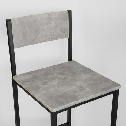 SoBuy OGT27-HG Bartisch Set mit 2 Stühlen Grau – 60x97x60 cm