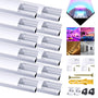 Chesbung LED Aluminiumprofil V-Form 12x1m für LED-Streifen bis 12 mm, milchig weisse Abdeckung