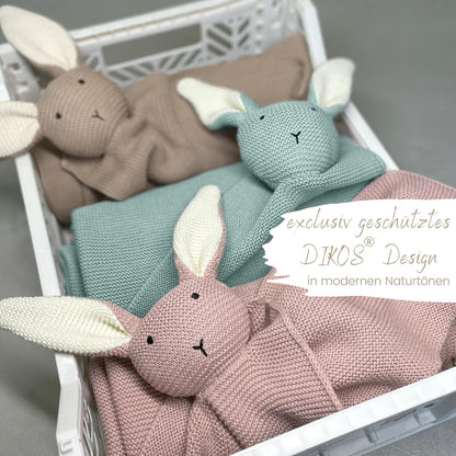 DIKOS SCHMUSE-Hase 2-in-1 Babydecke & Kuscheltuch, Altrosa