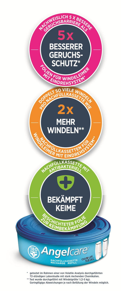 Angelcare Nachfüllkassetten 8er-Pack für Windeleimer Comfort Plus
