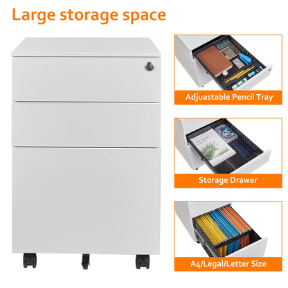 Rollcontainer Büro Aktenschrank – 3 Schubladen abschliessbar