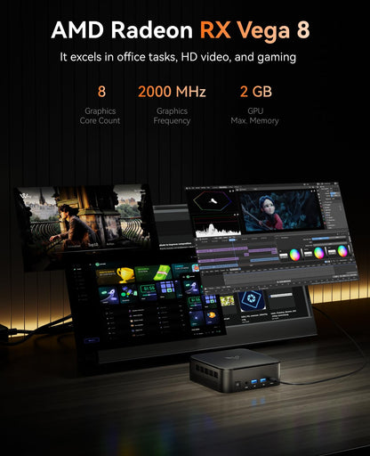 NiPoGi E3B Mini PC - AMD Ryzen 7 5825U, 32GB, 512GB SSD