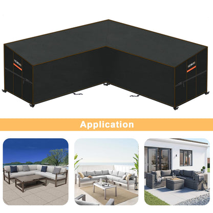 HEIMUNI Abdeckung Lounge Sofa L-Form wasserdicht 270x270 cm