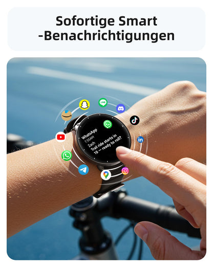 Parsonver Smartwatch PSSW9 mit GPS, 5 ATM, AMOLED, Schwarz, 42 mm