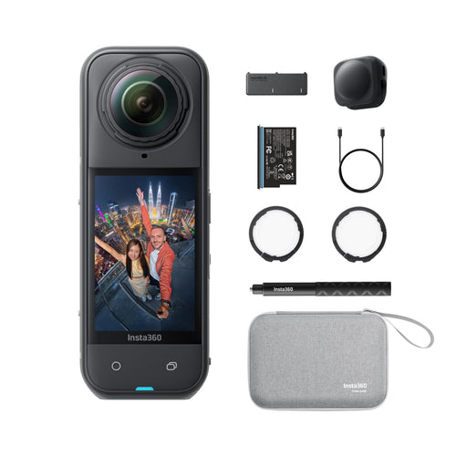 Insta360 X5 Must-Have-Bundle – 8K 360° Action Cam, wasserdicht, mit Selfie-Stick und Zubehör