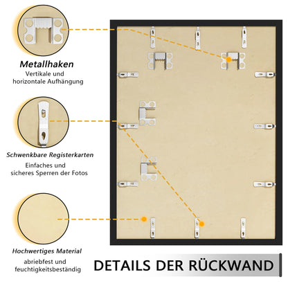 Tinkeps Bilderrahmen 60x80 cm Schwarz, 3er-Set aus Holzwerkstoff