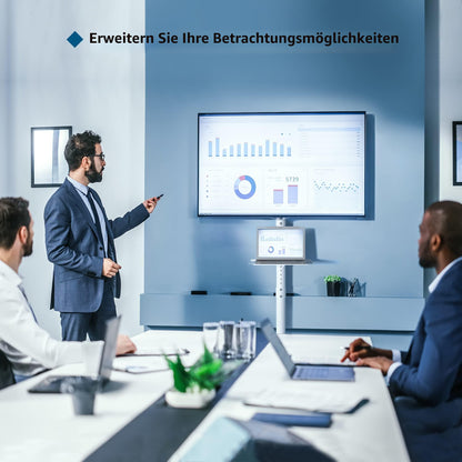 BONTEC Mobiler TV Ständer auf Rollen für 23-60 Zoll bis 25 kg, weiss