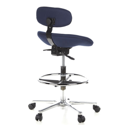 hjh OFFICE 608310 Arbeitsstuhl hoch – Stoff Blau