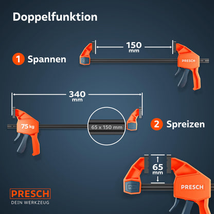 Presch Schnellspann Einhandzwingen Set 4 Stk. – 150/300mm