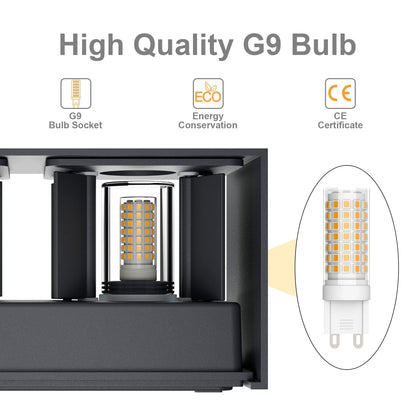 Klighten LED Wandleuchte G9 Innen/Aussen – Anthrazit 2er-Set Warmweiss
