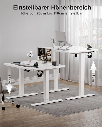 Airfish Schreibtisch höhenverstellbar elektrisch 80x60 cm weiss
