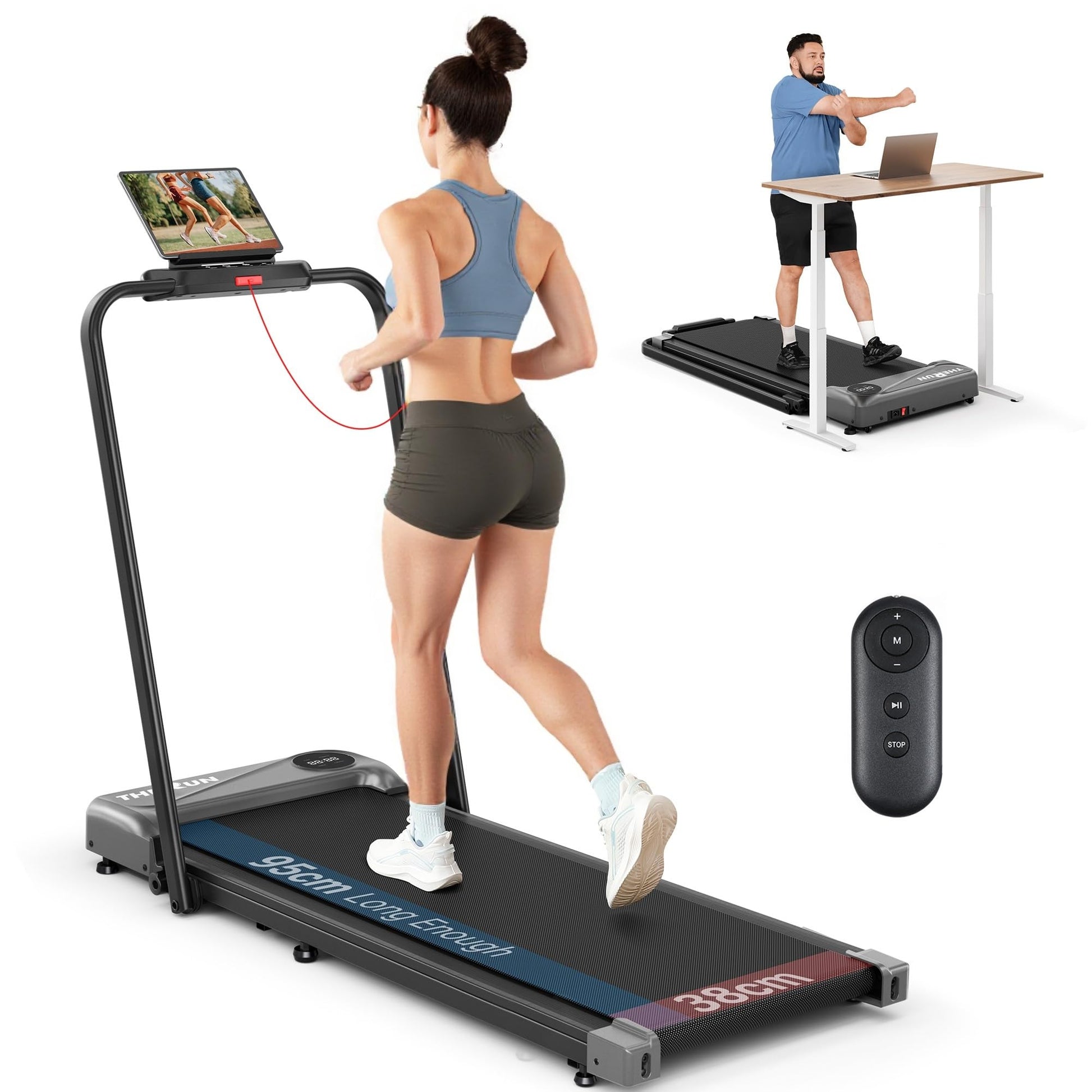 THERUN Laufband klappbar – Walking Pad für Zuhause 10 km/h. Kompaktes, faltbares Laufband für Cardio-Training zu Hause bis 10 km/h.