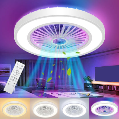 Peasur RGB Deckenventilator mit Licht - dimmbar, weiss