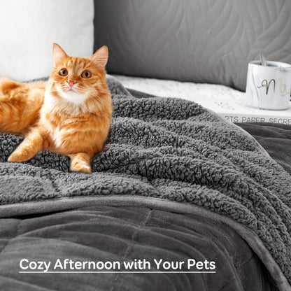 Sivio Sherpa Fleece Gewichtsdecke - 7kg Grau 120x180cm