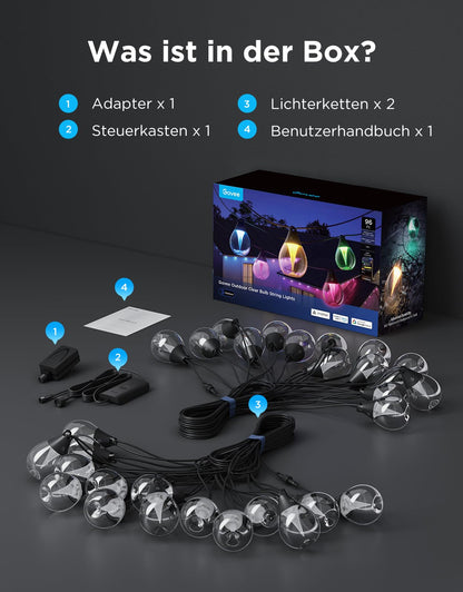 Govee LED Lichterkette Aussen 30M – RGBWIC Dimmbar Smart