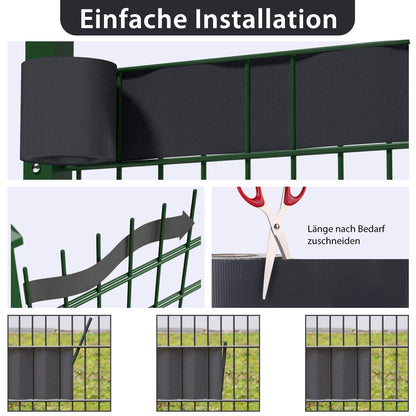 Sekey PVC Sichtschutzstreifen für Doppelstabmatten, 50 m, Anthrazit