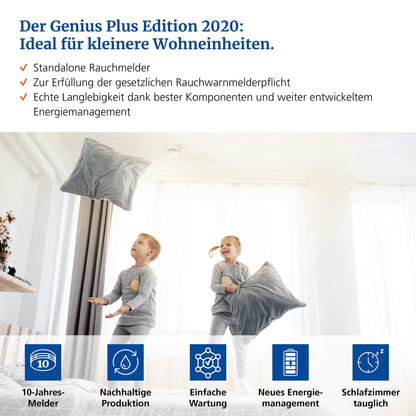 Hekatron Genius Plus Rauchmelder, 10 Jahre Batterie, 4er-Set