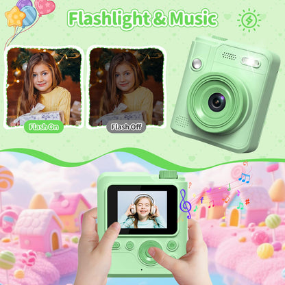 Gofunly Kinderkamera Sofortbildkamera 1080P HD mit 32 GB Karte