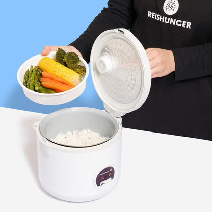 REISHUNGER Reiskocher & Dampfgarer Keramik 1.2L – Weiss
