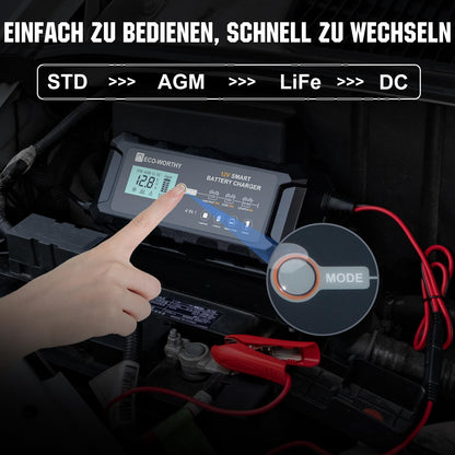 ECO-WORTHY 10A 12V LiFePO4 Autobatterie Erhaltungsladegerät