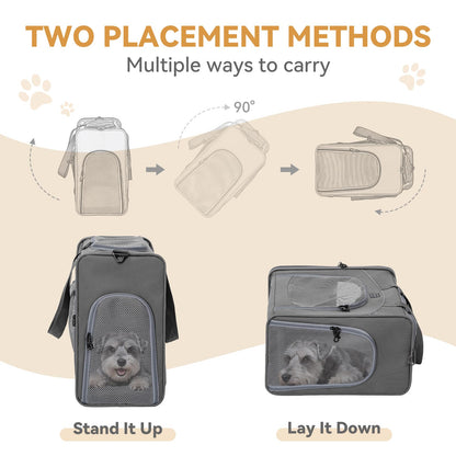 Petsfit Transporttasche für Hund und Katze, flugtauglich, grau