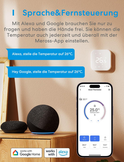 Meross WLAN Smart Thermostat Boiler Fussbodenheizung
