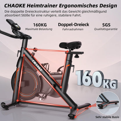 CHAOKE Profi Ultra-Leiser Ergometer Fahrrad - mit App