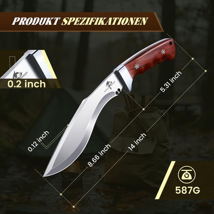 Purple Dragon Survival Messer mit Full Tang Klinge und Holzgriff