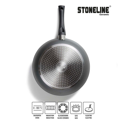 STONELINE Ceramic Bratpfanne 28 cm mit Glasdeckel, PFAS-frei