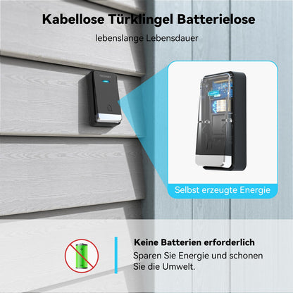 TECKNET Funkklingel kabellos, batterielose Türklingel mit Steckdose