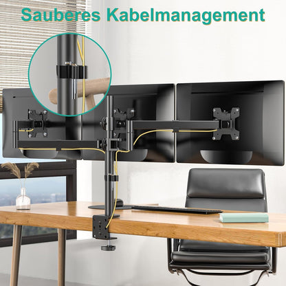 WALI M003S Monitorhalterung 3 Monitore – 27 Zoll Schwarz