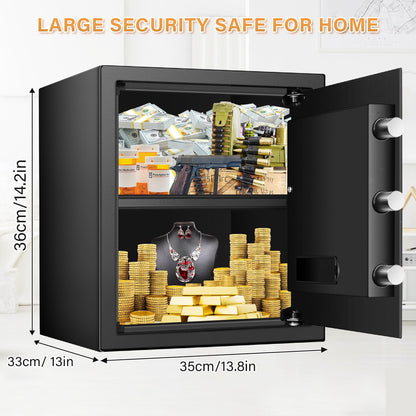 Tiskgg EH Safe Tresor 50 L feuerfest Stahl mit Zahlenschloss und LED