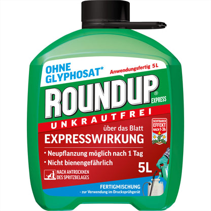 Roundup Unkrautfrei Express Nachfüll-Kanister 5 Liter ohne Glyphosat, Fertigmischung zur Unkrautbekämpfung