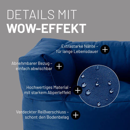 Lumaland Sitzsack-Lounge Modular Sessel Indoor/Outdoor - Dunkelblau