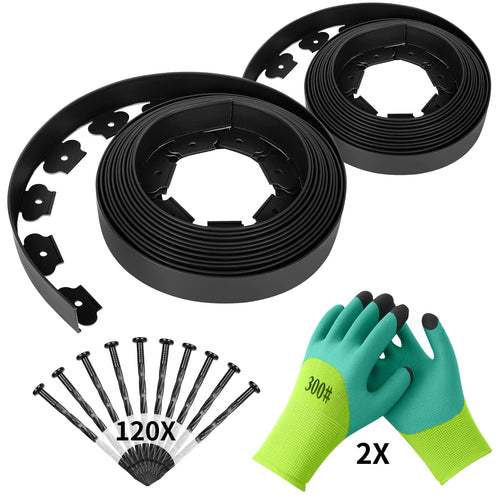 Forever Speed Rasenkante Kunststoff flexibel 20 m x 5 cm schwarz, Beeteinfassung aus PE
