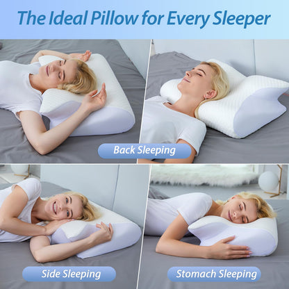 HOMCA Nackenkissen Memory Foam ergonomisches Kopfkissen 60x40 cm