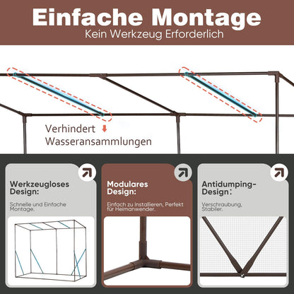 Sekey Tomatengewächshaus 200x77x170 cm – Foliengewächshaus, weiss