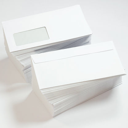 PREMIUM 1000 Briefumschläge DIN lang – Fenster, Haftklebe