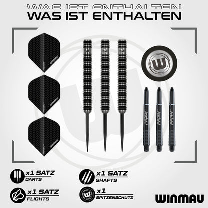 WINMAU Blackout Steeldartpfeile 23g Parallel, 90 % Tungsten